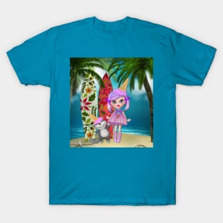 Ice cream girl and cat T-Shirt